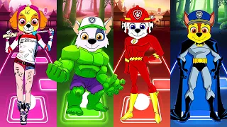 Paw Patrol Superhero Team : Skye vs Rocky vs Marshall vs Chase | Tiles Hop EDM Rush