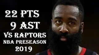 James Harden 22 Pts 9 Ast Toronto Raptors vs Houston Rockets 2019 NBA Preseason