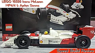 LEGO 10330 Icons McLaren MP4/4 & Ayrton Senna - LEGO Speed Build Review