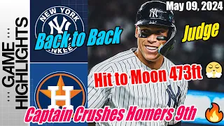 Yankees vs. Astros [Aaron Jude 9th HR] Highlights May 09, 2024 | Captain Crushes Homers 9th 😱