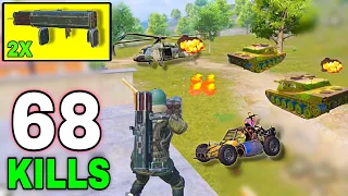 OMG!😱 DOUBLE M202- 68 KILLS | PAYLOAD 3.0 BEST GAMEPLAY |😈M202 vs Tanks vs Helicopter | PUBGM- #93