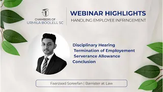 Webinar Highlight - Faarzaad Soreefan, Barrister at Law [Part3]