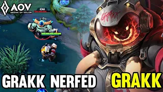 AOV : GRAKK NERFED NEW PATCH GAMEPLAY - ARENA OF VALOR | LIÊNQUÂNMOBILE | ROV | COT