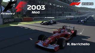 THIS F1 2003 MOD IS INSANE (FULL RACE) - F1 2020 | Logitech G29 Gameplay