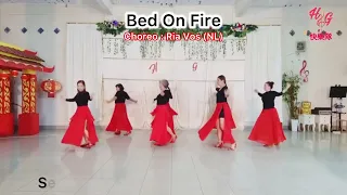 BED ON FIRE - Line Dance (Ria Vos) || HappyGroup