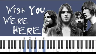 Pink Floyd Wish You Were Here SLOW EASY piano tutorial