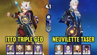 (F2P) C0 ITTO Triple Geo & C0 NEUVILLETTE Taser | 4.1 Spiral Abyss Floor 12 | Genshin Impact