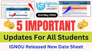 IGNOU Released 5 Important Updates for all Students_Re-Registration, Exam Form Last Date, Assignment