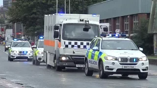 CAT A Armed Prison Convoy Transporting Prisoners To HMP Strangeways From Liverpool Crown Court