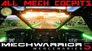 MECHWarrior 5 Mercenaries: All Weapons /// All 51 Mech Cockpits  ///  Firing From Inside The Mechs