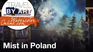 #223 Travel by art, Ep. 88: Mist in Poland (Watercolor Landscape Demo)