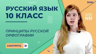 Принципы русской орфографии. Видеоурок 7. Русский язык 10 класс