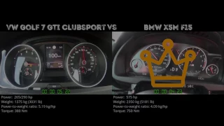 VW Golf 7 GTI Clubsport  vs BMW X5M F15 // 0-100 km/h