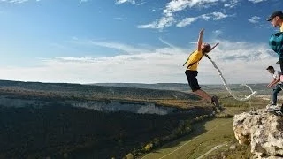 Роупджампинг в Крыму - прыжки со 150 метрой скалы в Качи-Кальоне. Rope Jumping 150 meters.