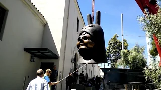 Installing the Bronze Bunny on Haight Street