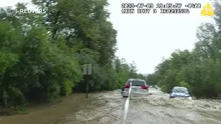 Car swept away in Pennsylvania floodwaters