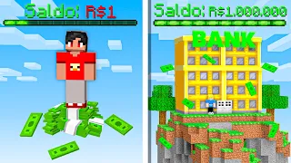 SOBREVIVI a UM BLOCO MILIONARIO no Minecraft!