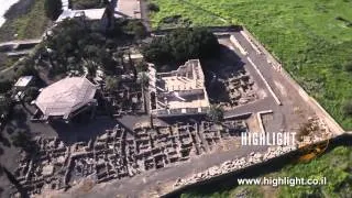 AN 009E Israel aerial footage: Aerial video of Capernaum and Sea of Galilee