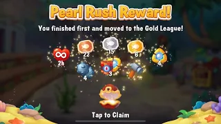 Mobile game: Fishdom - Pearl rush reward - I finished first and moved to the Gold League - 2804-2807