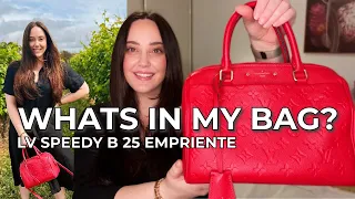 WHAT'S IN MY BAG? | Louis Vuitton Speedy Bandouliere 25 Empriente | Everyday essentials