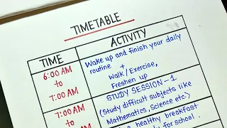 Study time table for students | 6 to 8 class timetable for study | Morning to day routine| study tab