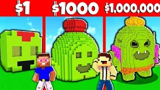 СПАЙК ИЗ БРАВЛ СТАРС ПОСТРОЙКА В МАЙНКРАФТЕ ЗА 1$ vs ЗА 10000$ Битва Построек Brawl Stars Minecraft