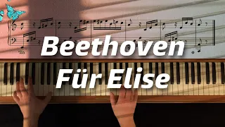 Beethoven: For Elise, Slow Motion Piano Tutorial