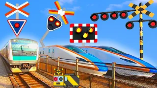 【電車】踏切動画【ふみきり 鉄道】train railway railroad crossing 北陸 新幹線 E7系