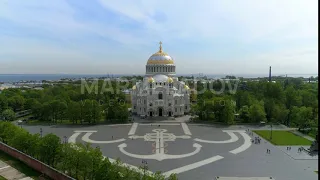 Aerial view of Orthodox Naval Cathedral of St. Nicholas - 4K, Full HD Stock Drone Video Footage