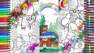 Masha and the Bear(Маша и Медведь)Colouring Book pages:Learn Drawing & Coloring funny Video for KIDS