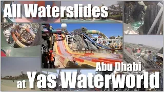 All Slides (and Coaster) at Yas Waterworld Abu Dhabi Onride POV [UAE] Awesome Waterpark!