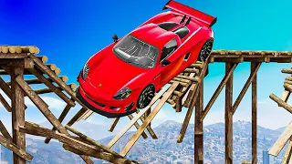 Cars vs Collapsing Bridges in GTA 5