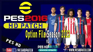 PES 2016 HD Patch 2022 Option File 2023 Transfers v3