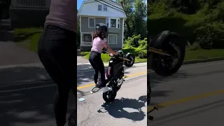 Best wheelie ever performed by a girl #stunt #stunts #wheelie #grom #gromsquad #gromlife