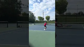 singles 3 6utr saves match point agains 8utr with insane winner