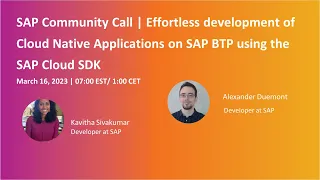 Effortless development of Cloud Native Applications on SAP BTP using the SAP Cloud SDK