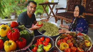 Village lifestyle of Iran | daily routing village life in Iran | cooking rustic dolma