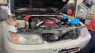 Toyota aristo jzs 147 Twin turbo RIP ☠️  Оборвало крыльчатку, смешало антифриз с маслом в турбине.