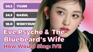 How would IVE sing 'Eve, Psyche & The Bluebeard's wife' by LE SSERAFIM (line distribution)