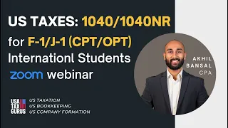 USA Taxes (1040NR) for International Students on F1, J1 and H1B