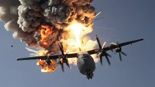 1 MINUTE AGO! A Russian C-130 aircraft carrying ammunition was shot down by a Ukrainian atacs missil