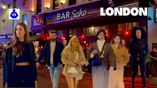 Central London Autumn Walk 🇬🇧 London Nightlife West End, Soho | London walking tour 4K HDR