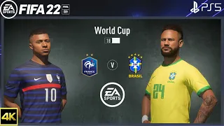 FIFA 22 PS5 | France Vs Brazil | World Cup 2022 | 4K Gameplay