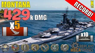 DAMAGE RECORD! Montana 5 Kills & 429k Damage | World of Warships Gameplay