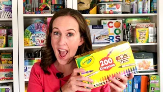 Unbox, Sort and Name all the Crayons in the 200 Crayola Crayon Box!