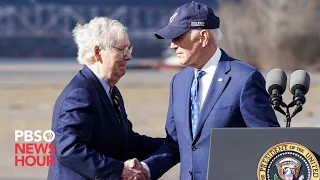 Biden celebrates infrastructure projects with Mitch McConnell in Kentucky