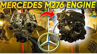 The Fastest Way to replace a engine from Mercedes-Benz C350 (M276 engine)  only engine removal