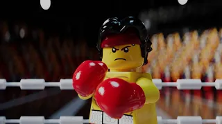 Two Lego Minifigures Fighting In The Boxing Match Of All Time