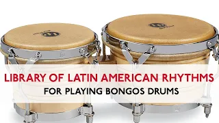 How to play basic Latin American rhythms on Bongos drums. A library of grooves.