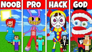 Minecraft Battle: NOOB vs PRO vs HACKER vs GOD! AMAZING DIGITAL CIRCUS BUILD CHALLENGE in Minecraft